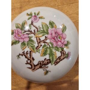 Made in Japan for Elizabeth Arden China Body Powder Dish w Lid Flowers